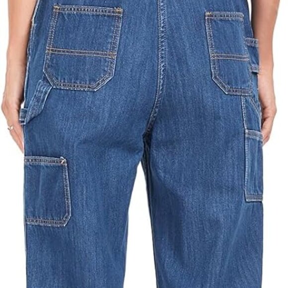 Women's Bib Overall, Womens Relaxed Fit Overalls Workwear with Adjustable Straps - Picture 3 of 5